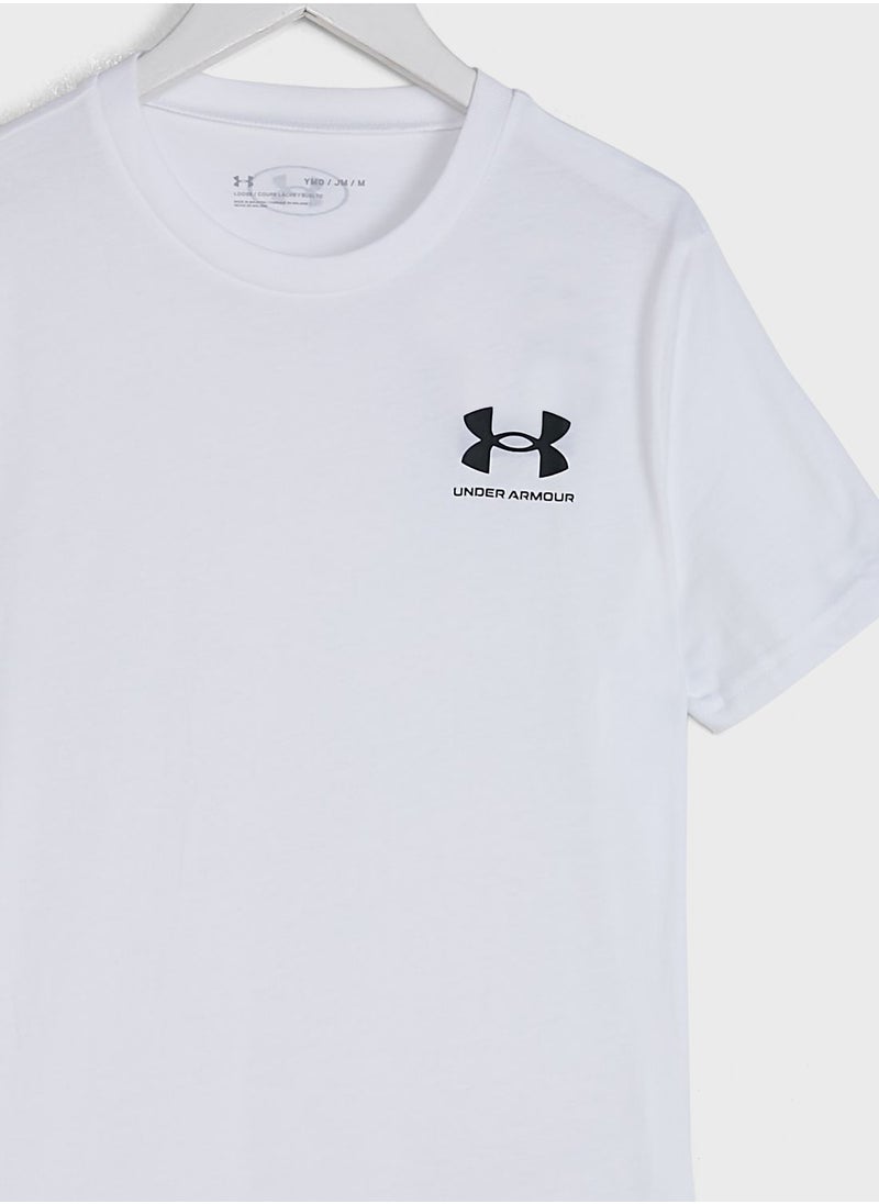 UNDER ARMOUR - Boys' Sportstyle Left Chest Logo Short Sleeve T-shirt - Image 1