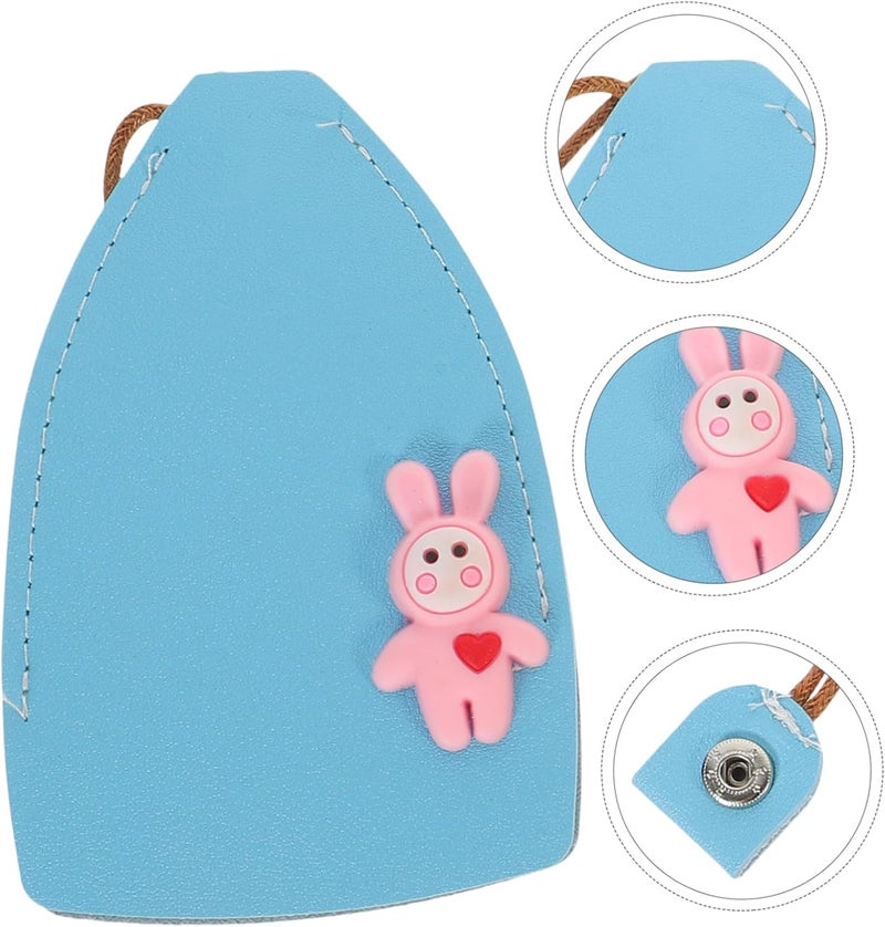 OUNONA 3pcs Pu Leather Pull-Out Key Sleeve Cover for Car Keys Durable and Stylish Case Pouch Sky Blue Yellow and Pink Storage Accessory - Image 4