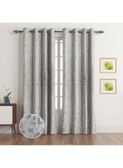 Home Box Madrid 2-Piece Jacquard Blackout Extra Long Curtain Set 140 x 300 cm  - Image 1