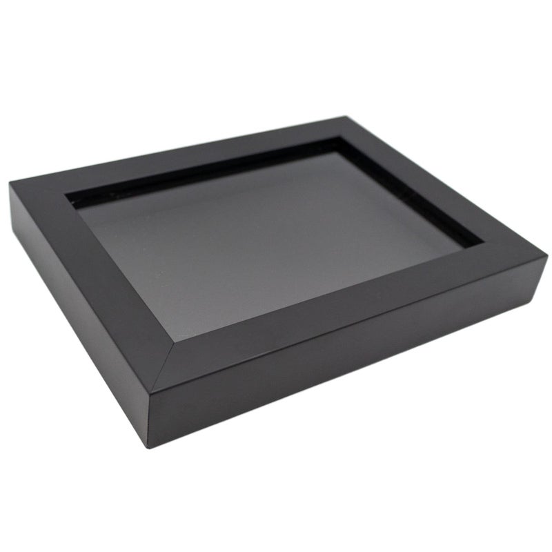 CountryArtHouse Black 6x8 Wood Shadow Box Picture Frame with Black AcidFree Backing UV Acrylic  Hanging Hardware  with 34 Usable Depth  Great Keepsake Box Memorial Frame Shadowbox 