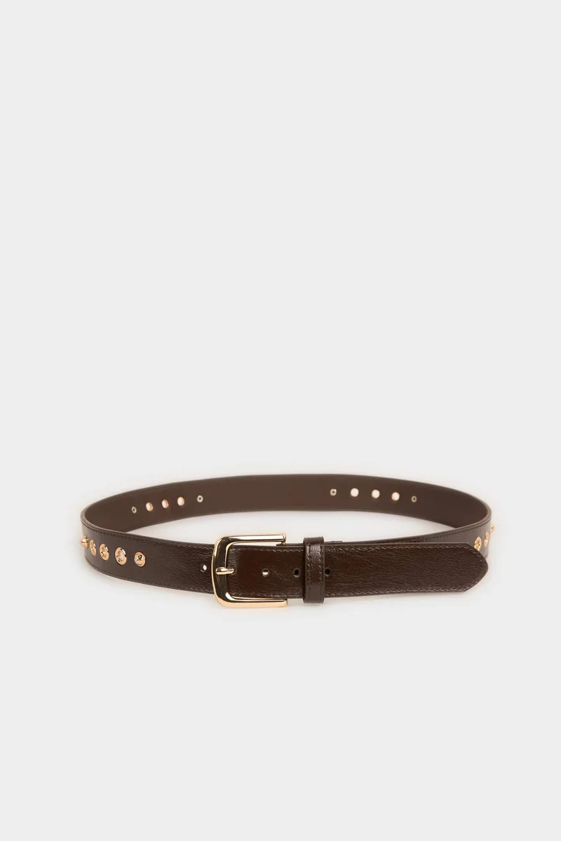 ديفاكتو Woman Oval Buckle Faux Leather