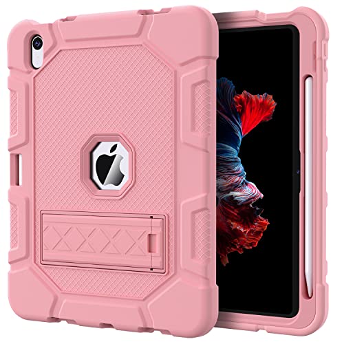 Azzsy Case for iPad (A16) 11th Generation 11 Inch 2025 / iPad 10th Generation 10.9 Inch 2022, [Built-in Pencil Holder] Heavy Duty Shockproof Rugged Protective Case, Rose Gold2 - Image 1