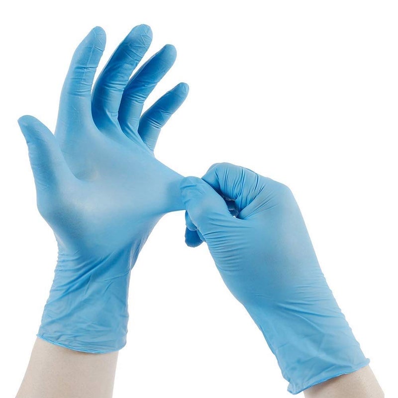 PowderFree Nitrile Hand Gloves Blue Large Box of 80 Gloves  - Image 1