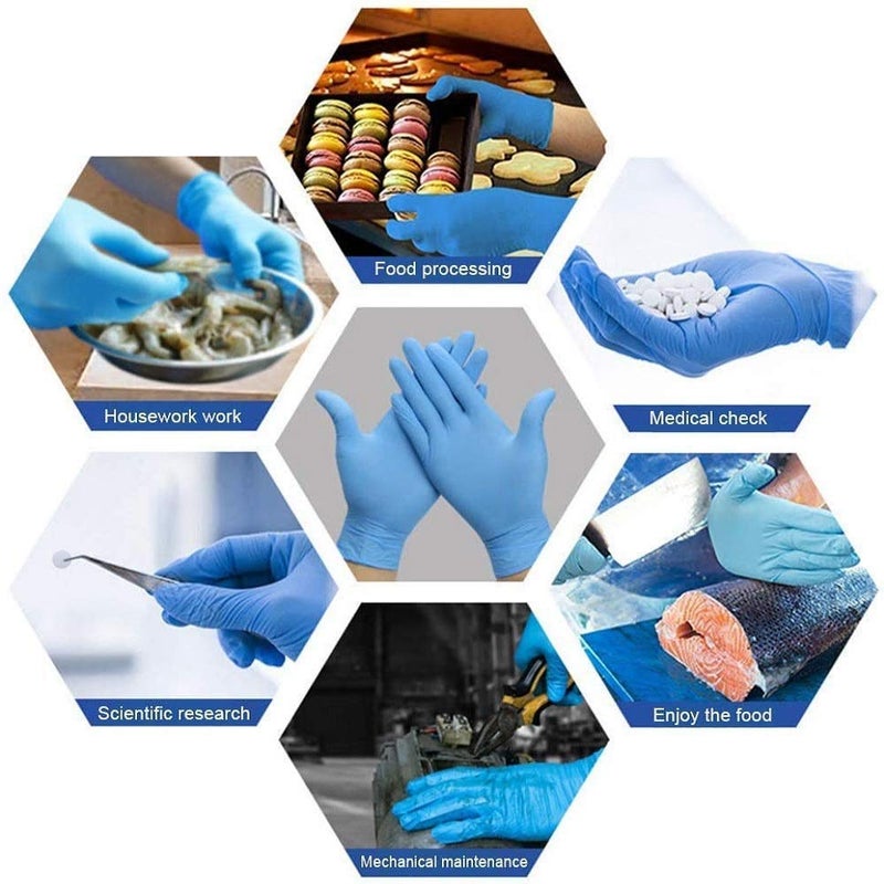 PowderFree Nitrile Hand Gloves Blue Large Box of 80 Gloves  - Image 3