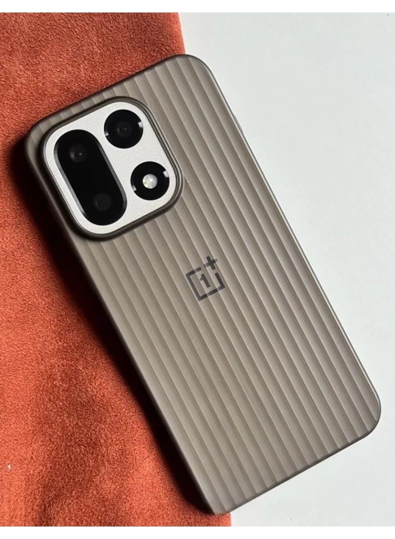 Compatible with Oneplus 15 back Case cover,Ultra light, Frosted transparent back panel, Vertical wave pattern style, Anti fingerprint, Anti drop, Thin, Original color - Image 3