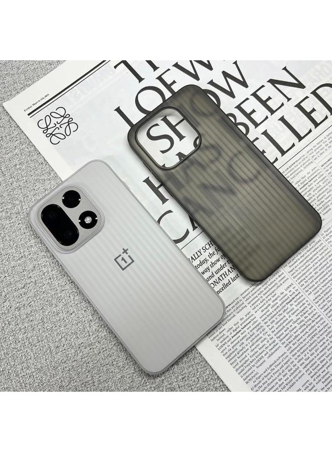 Compatible with Oneplus 15 back Case cover,Ultra light, Frosted transparent back panel, Vertical wave pattern style, Anti fingerprint, Anti drop, Thin, Original color - Image 4
