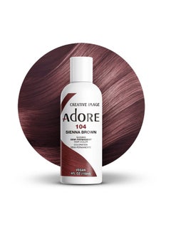 Adore Dore Semi Permanent Hair Color Vegan And Crueltyfree Hair Dye 4 Fl Oz 104 Sienna Brown (Pack Of 1)  - Image 2