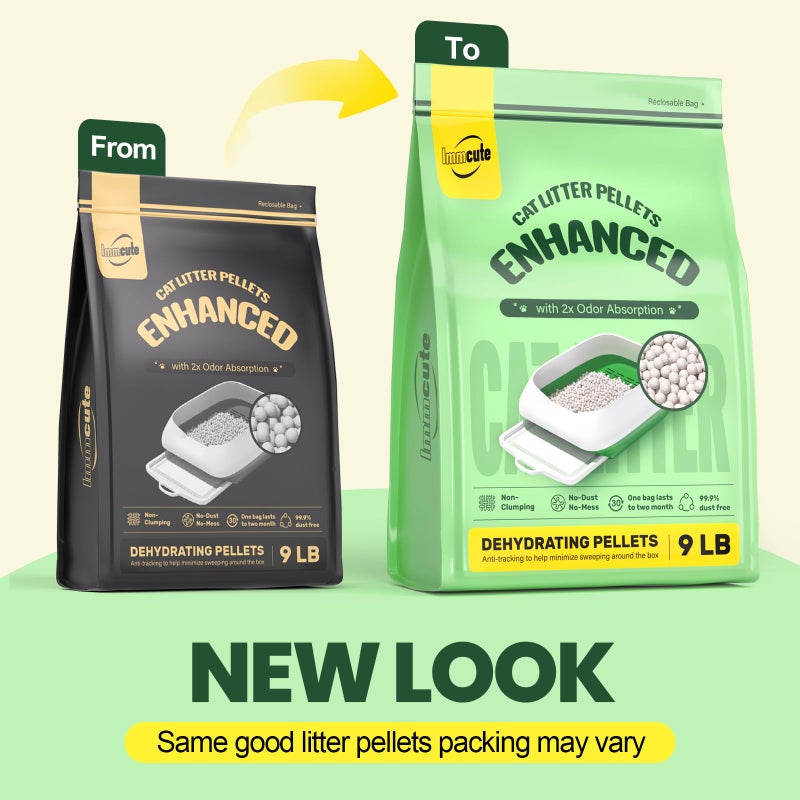 IMMCUTE Enhanced Cat Litter Pellets 9 lbs, Long-Lasting Odor Control, Generic Litter Pellets Refills Exclusively for Dual-Layer Litter Box Systems, Zeolite, Non-climping, Not Low-Tracking - Image 2