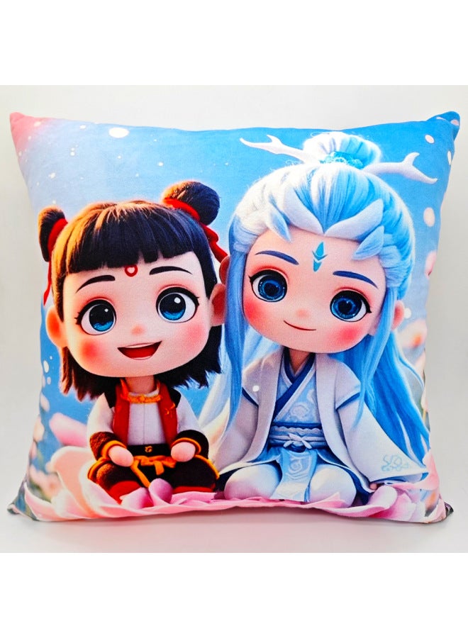 Crystal Short Velvet Pillow Style Nezha 2 Devil Boy Sea Nap Pillow Three-in-One Cushion Gift For Men And Women-Specification:1 Piece Shipped In Random Style-Colour:Nezha Pillow  - Image 2