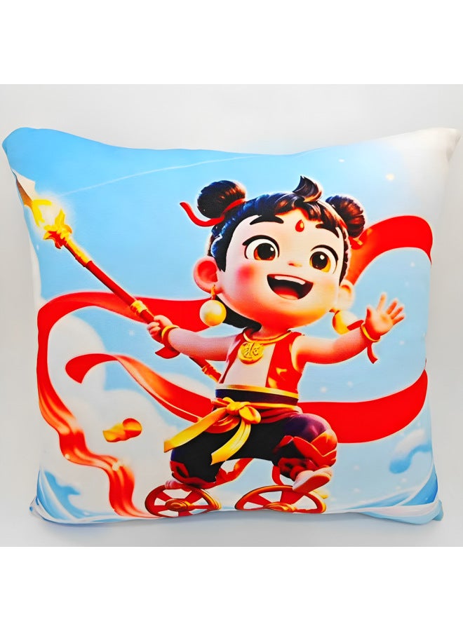 Crystal Short Velvet Pillow Style Nezha 2 Devil Boy Sea Nap Pillow Three-in-One Cushion Gift For Men And Women-Specification:1 Piece Shipped In Random Style-Colour:Nezha Pillow  - Image 4