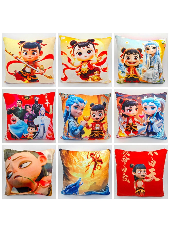 Crystal Short Velvet Pillow Style Nezha 2 Devil Boy Sea Nap Pillow Three-in-One Cushion Gift For Men And Women-Specification:1 Piece Shipped In Random Style-Colour:Nezha Pillow  - Image 3