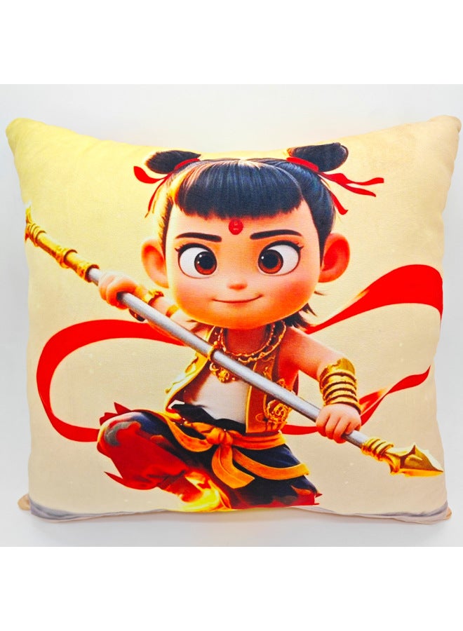 Crystal Short Velvet Pillow Style Nezha 2 Devil Boy Sea Nap Pillow Three-in-One Cushion Gift For Men And Women-Specification:1 Piece Shipped In Random Style-Colour:Nezha Pillow  - Image 5