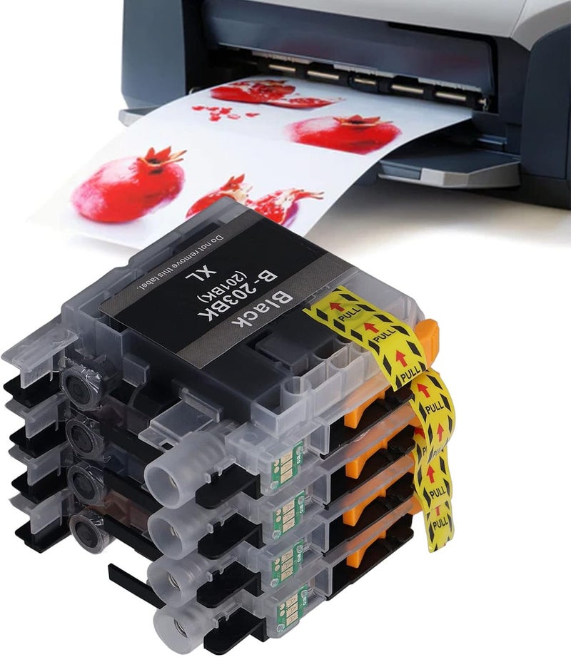 Disposable Color Ink Cartridge Set, Black Cyan Magenta Yellow Ink Cartridges for Clear Printing, Smooth Ink Output with PP Shell and Stable Chip for Office School Use (LC203) - Image 3