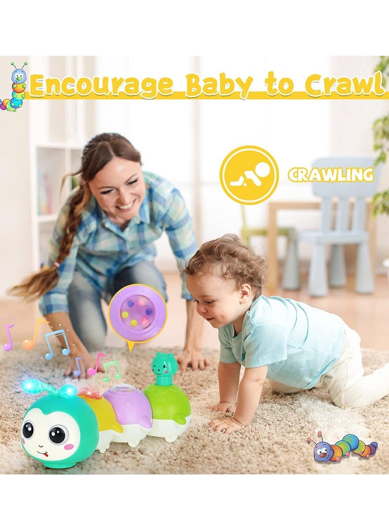 Baby Toys 0-6 Months, Crawling Caterpillar Tummy Time Toy with Magnetic Suction Music Light up, Sensory Learning Infant Toy for 6-12 Month Newborn Toddler 1 Year Old Girl Boy Baby Gifts - Image 3