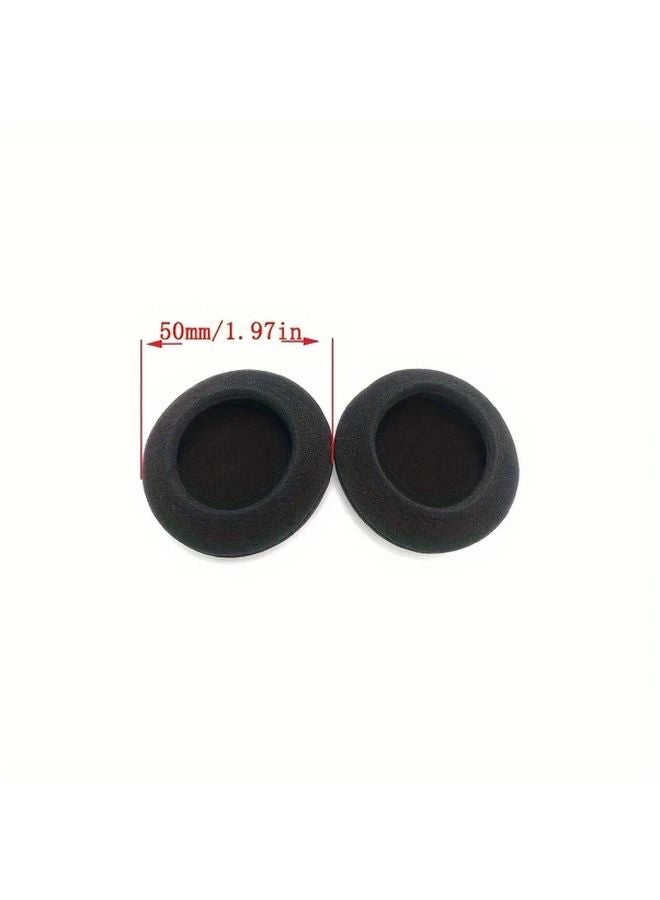 Universal Round Over Ear Headphone Cushions 2 Pairs 2.76in Thick Foam PU Leather Earpads - Image 3