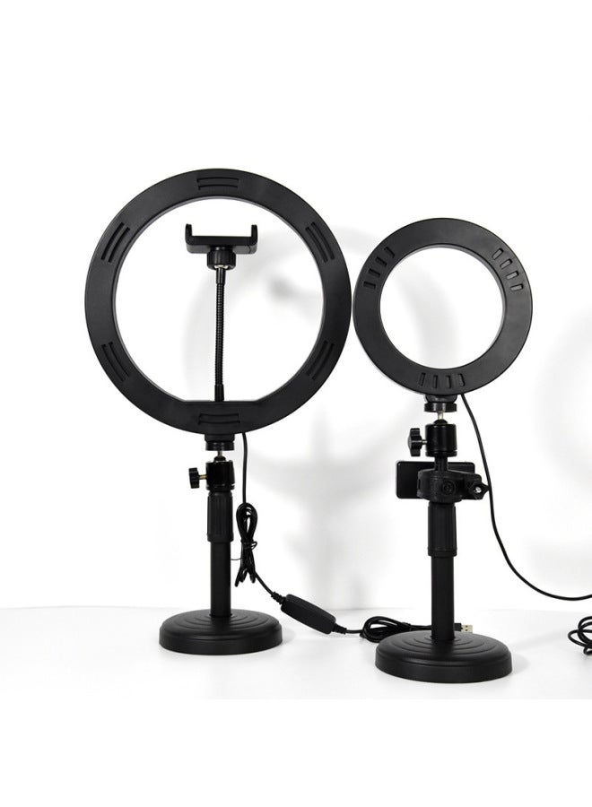Loquat Desktop Stand Fill Light 10 Inch LED Ring Light Selfie Photography Desktop Mobile Phone Stand 26cm Beauty Light-Color:6 Inch/16cm Fill Light Desktop Disc Metal Telescopic Bracket Pan/tilt Mobile Phone Clip - Image 5