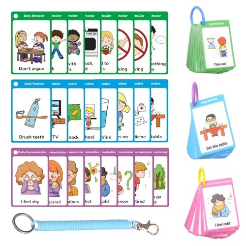 CHEFAN 120 PCS Autism Communication Cards for Speech Delay Non Verbal Children and Adults Special Needs Visual Aid Language Learning Cue Cards Special Ed Feelings Emotions Flash Cards - Image 1
