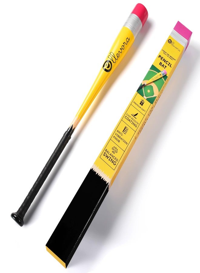 ELLEVORA Pencil Bat - Novelty Baseball Gift - Youth Metal Baseball Bat - 2 5/8" Aluminum Barrel with Balanced Weight and Durable Finish (31" 21oz) - Image 1