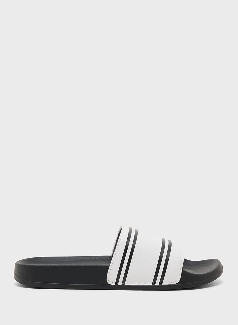 Seventy Five Stripes Detail Casual Slides