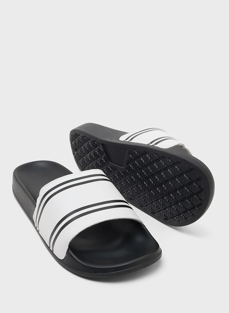 Seventy Five Stripes Detail Casual Slides