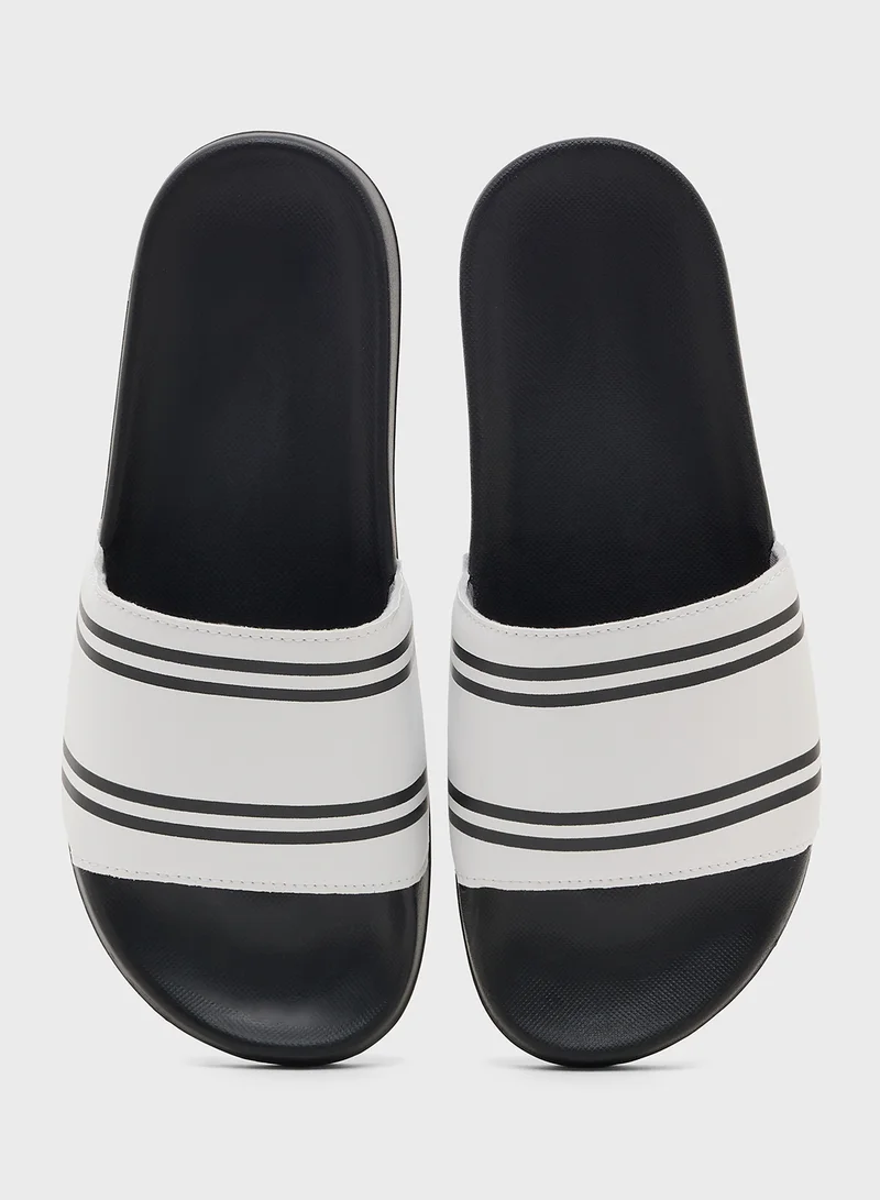Seventy Five Stripes Detail Casual Slides