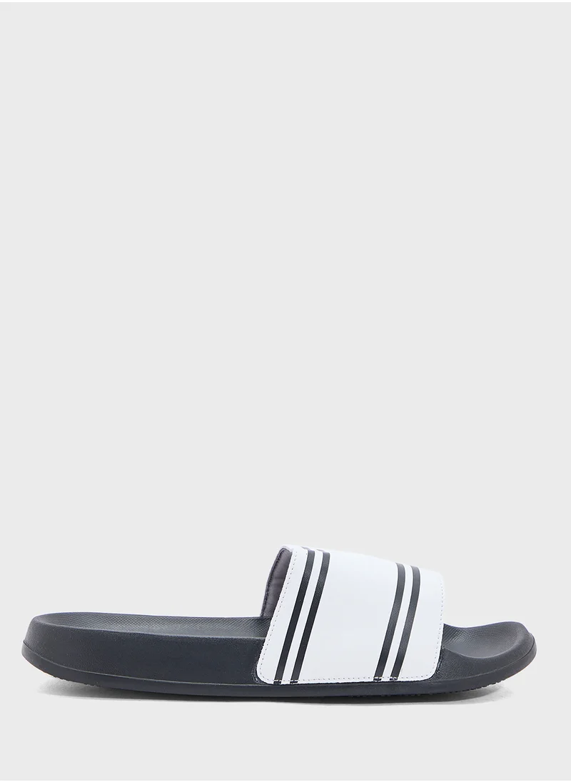 Seventy Five Stripes Detail Casual Slides