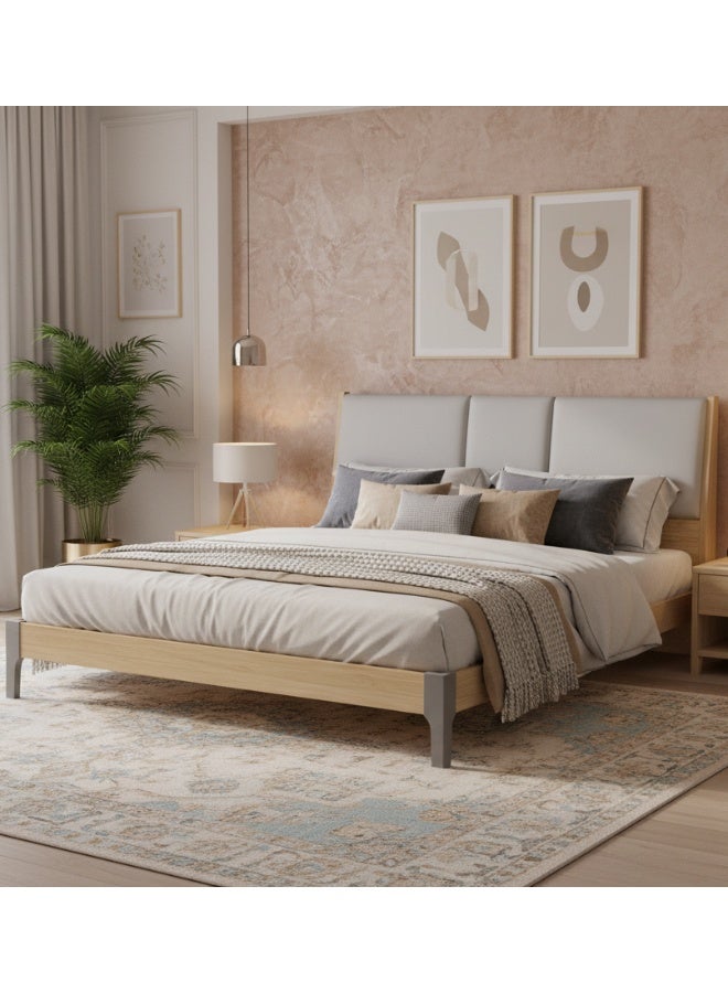 ROYALOAK Weston Queen Bed MDF with Melamine Finish, Upholstered Headboard, Comfort Back Support, Modern Design - Image 1