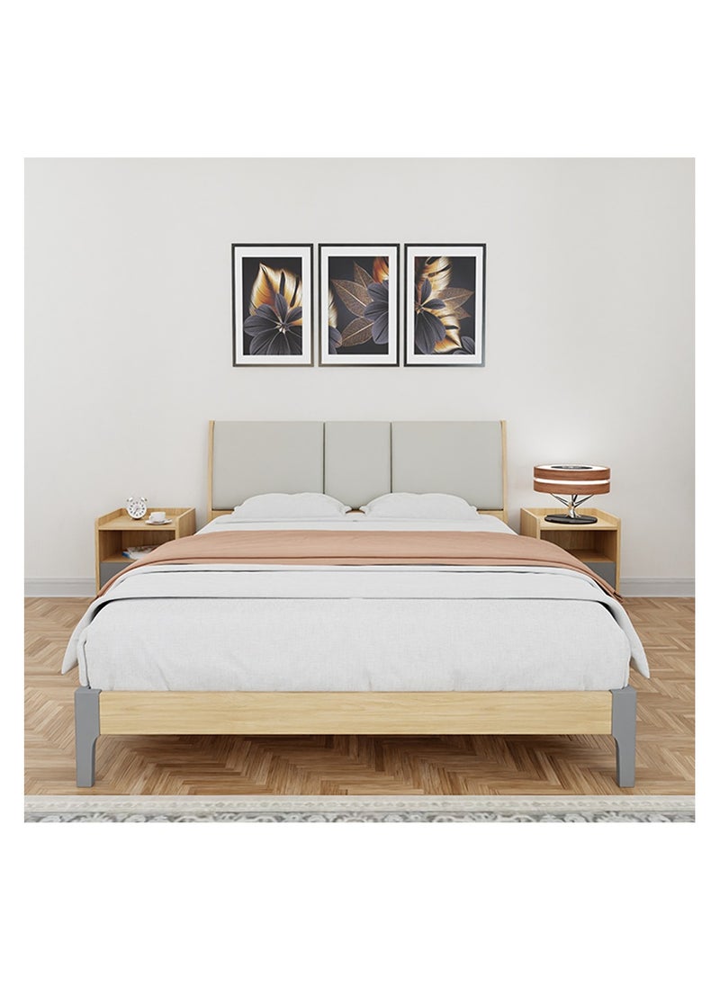 ROYALOAK Royaloak Weston Queen Bed | MDF With Melamine Finish | Upholstery Headboard | Comfort Back Support | Modern Design | Durable & Long Lasting | Wood Queen Bed | Wooden Bed Queen Size | Wooden Bed  - Image 2