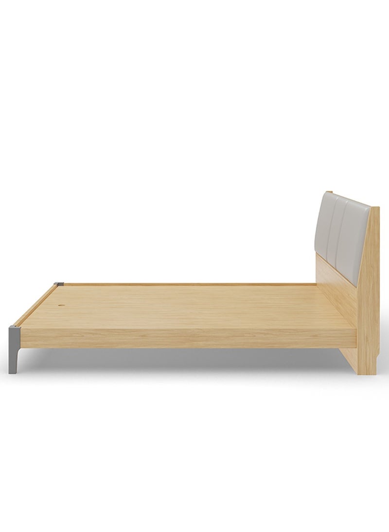 ROYALOAK Royaloak Weston Queen Bed | MDF With Melamine Finish | Upholstery Headboard | Comfort Back Support | Modern Design | Durable & Long Lasting | Wood Queen Bed | Wooden Bed Queen Size | Wooden Bed  - Image 3