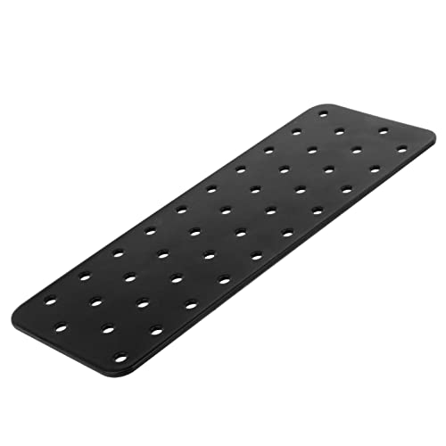 eoere 6 PCS Tie Plate Bracket, Flat Mending Repair Plate Corner Brace for Wood Shelves, Furniture, Cabinet, Steel Thickness 3/32"(Black) - Image 3