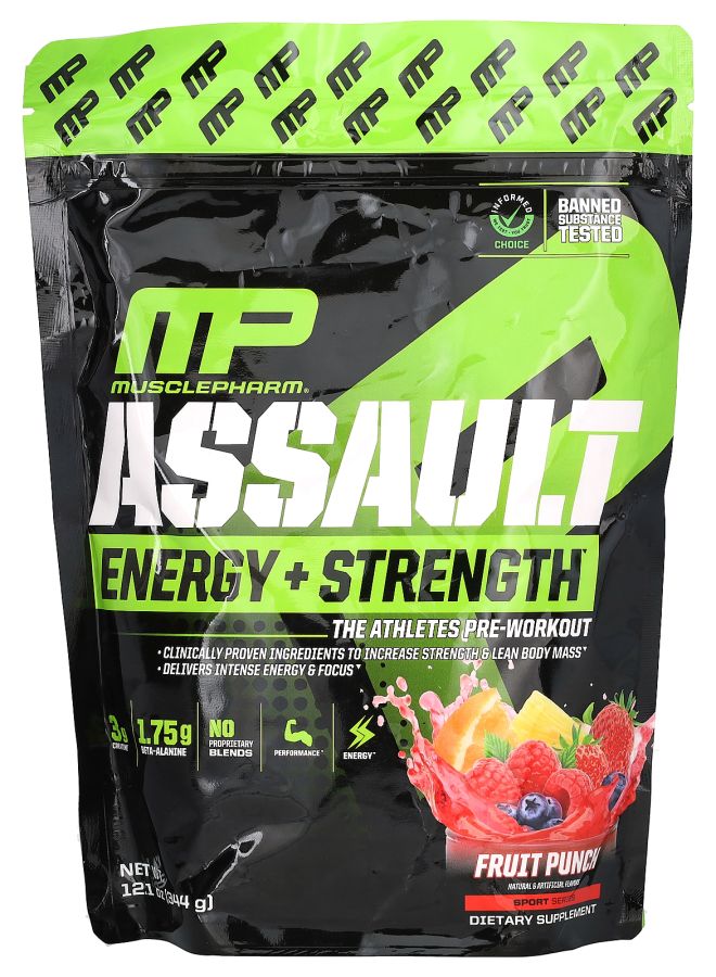 MusclePharm Assault Energy + Strength Fruit Punch 12.1 oz (344 g)