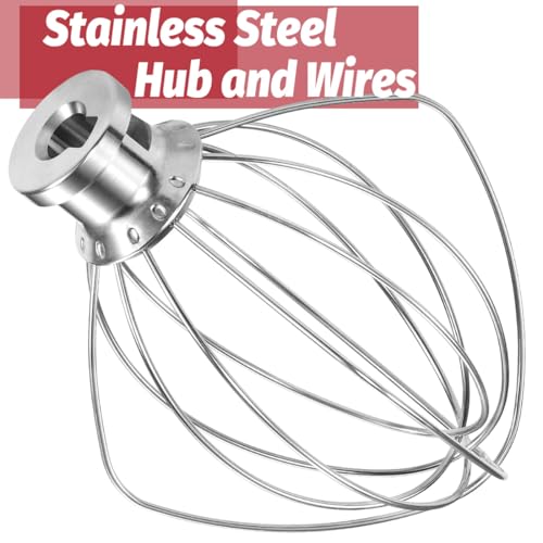 OUOLife K45WW Dishwasher Safe Whisk Attachment Fits 4.5 Quart and 5 QT KitchenAid Tilt-Head Stand Mixer Stainless Steel 6 Wires Whip for Egg Heavy Cream Beater, Cakes Mayonnaise - Image 4