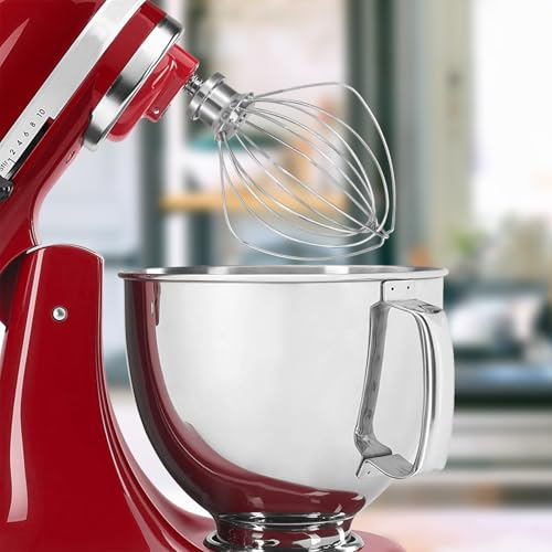 OUOLife K45WW Dishwasher Safe Whisk Attachment Fits 4.5 Quart and 5 QT KitchenAid Tilt-Head Stand Mixer Stainless Steel 6 Wires Whip for Egg Heavy Cream Beater, Cakes Mayonnaise - Image 2