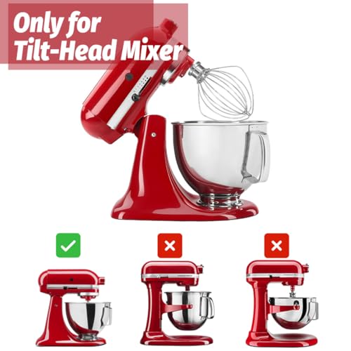 OUOLife K45WW Dishwasher Safe Whisk Attachment Fits 4.5 Quart and 5 QT KitchenAid Tilt-Head Stand Mixer Stainless Steel 6 Wires Whip for Egg Heavy Cream Beater, Cakes Mayonnaise - Image 5