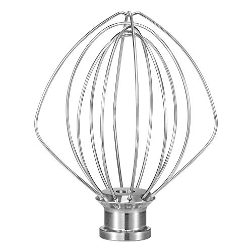OUOLife K45WW Dishwasher Safe Whisk Attachment Fits 4.5 Quart and 5 QT KitchenAid Tilt-Head Stand Mixer Stainless Steel 6 Wires Whip for Egg Heavy Cream Beater, Cakes Mayonnaise - Image 1