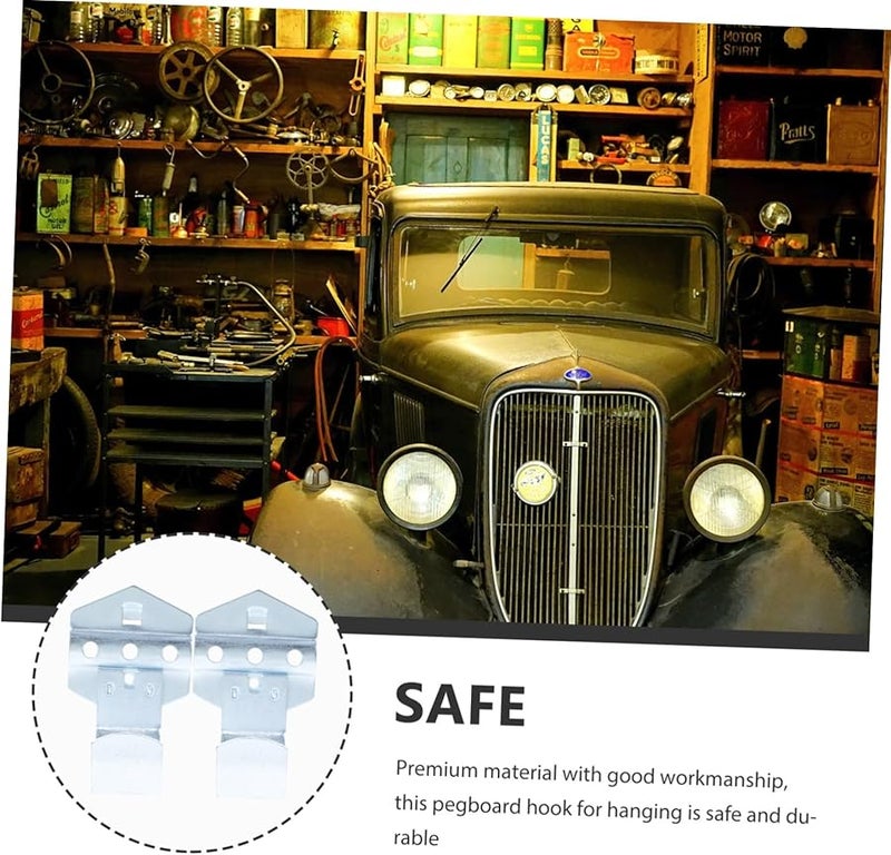 خطافات لوح معدني ثقيل 2 قطعة مع ذيل مقوس مرتفع لتخزين الأدوات بشكل آمن - Image 4