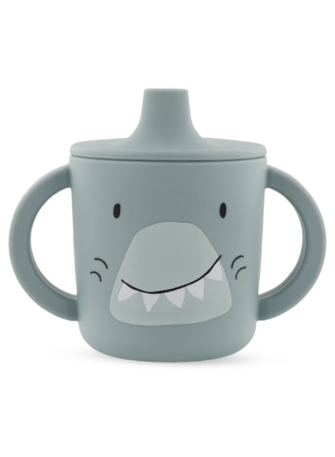Trixie Silicone Sippy Cup With Handles - 200ml - Mr. Shark - Image 1
