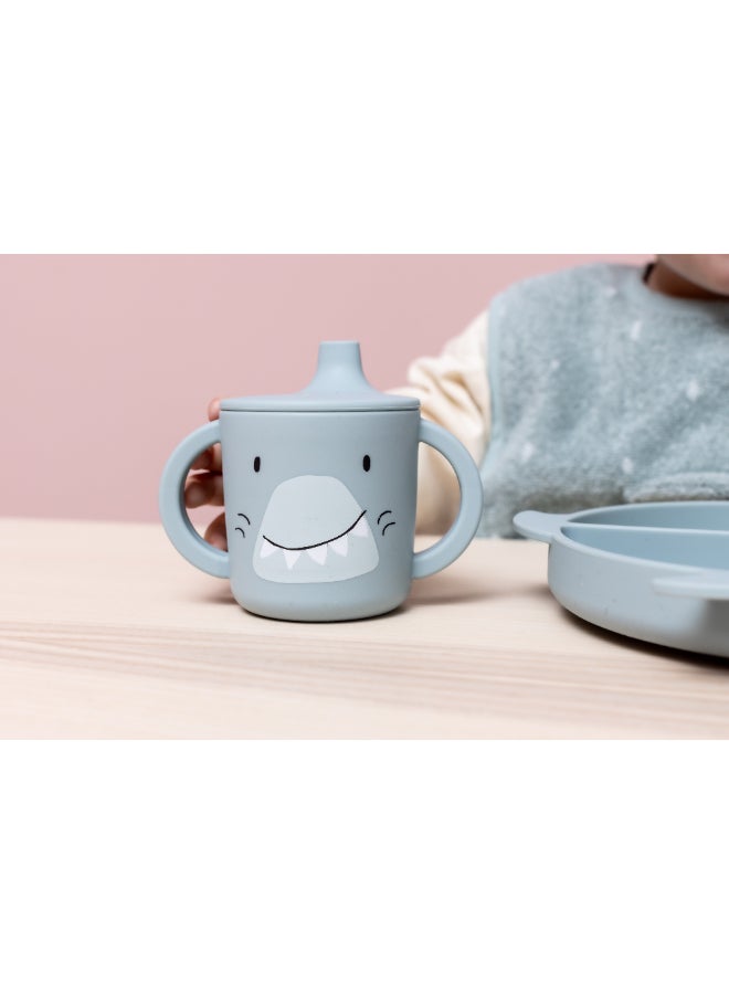 Trixie Silicone Sippy Cup With Handles - 200ml - Mr. Shark - Image 5