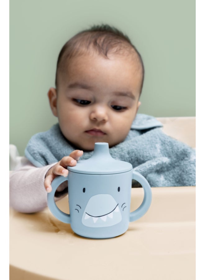 Trixie Silicone Sippy Cup With Handles - 200ml - Mr. Shark - Image 3