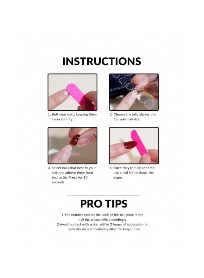 24 Pcs French Tip Press On Nails, Short Square White Border Design, Long False Nails Set with Glue Tabs, Reusable Nail Art for Party & Everyday Wear - Image 5