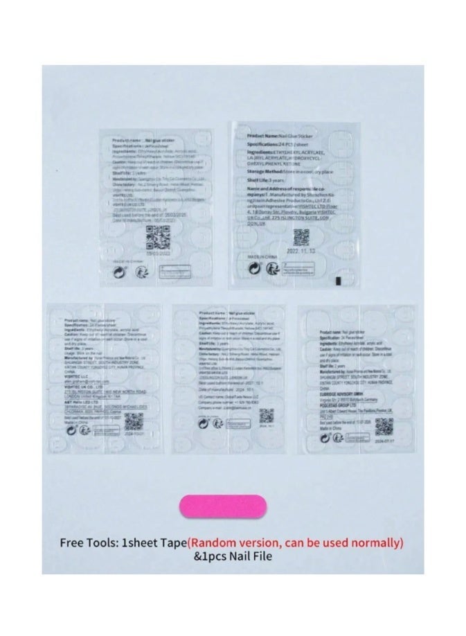 24 Pcs French Tip Press On Nails, Short Square White Border Design, Long False Nails Set with Glue Tabs, Reusable Nail Art for Party & Everyday Wear - Image 4