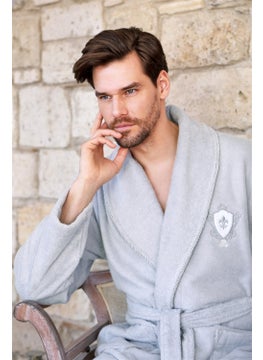 özdilek Wedding Family Bathrobe Set Gray-Powder  - Image 5