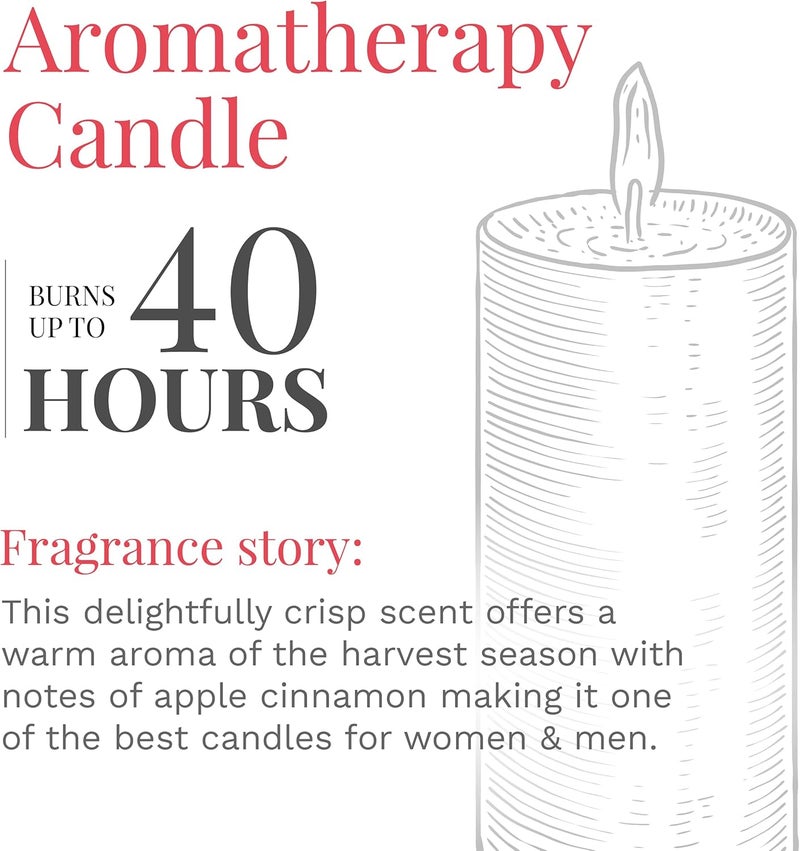 Candle-lite Scented Candles, Apple Cinnamon Crisp Fragrance, One 10 oz. Three Wick Aromatherapy Candle with 20-40 Hours of Burn Time, Red Color - Image 4