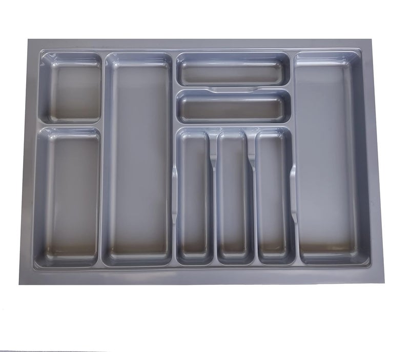 LEVON Cutlery Tray For Kitchen Drawer, Cutlery Stationery Organizer, Moduler Kitchen Basket, Grey, (28 X 19 Inch) - Image 1