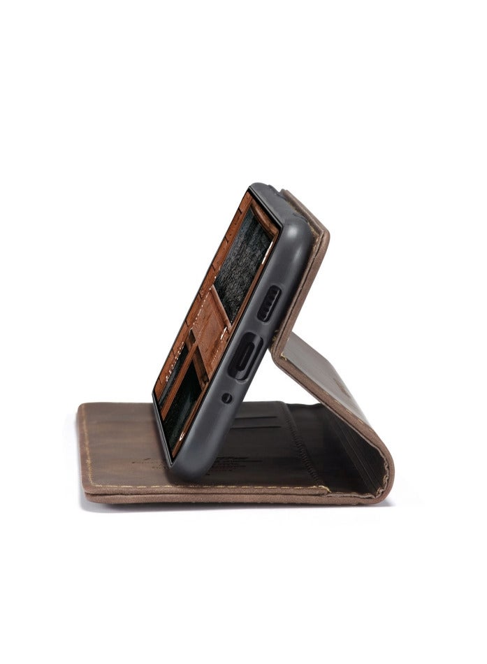 CaseMe Samsung Galaxy A73 5G Case Wallet, for Samsung Galaxy A73 5G Wallet Case Book Folding Flip Folio Case with Magnetic Kickstand Card Slots Protective Cover - Coffee - Image 5