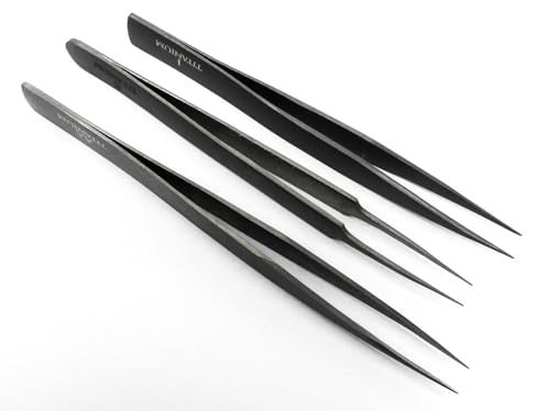 JTS Titanium Tweezer Set of 3 Precision Tweezers Ultra Light NonMagnetic High Temp Style 1 5 AA - Image 1