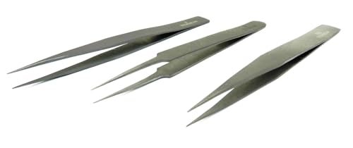 JTS Titanium Tweezer Set of 3 Precision Tweezers Ultra Light NonMagnetic High Temp Style 1 5 AA - Image 3