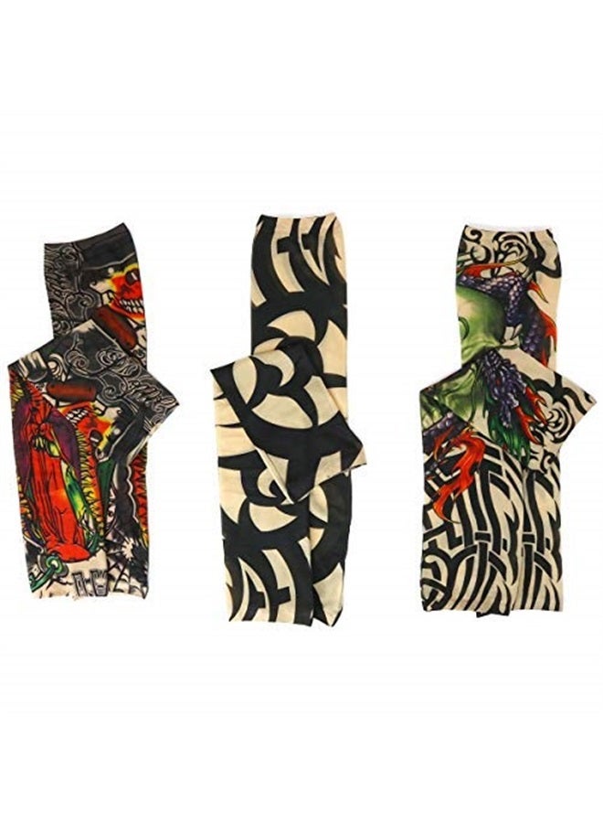 Skeleteen Fake Temporary Tattoos Sleeves - Arm Cover Tattoo Sleeve Gag Accessories for Men Women and Kids - 6 Pieces - Image 2