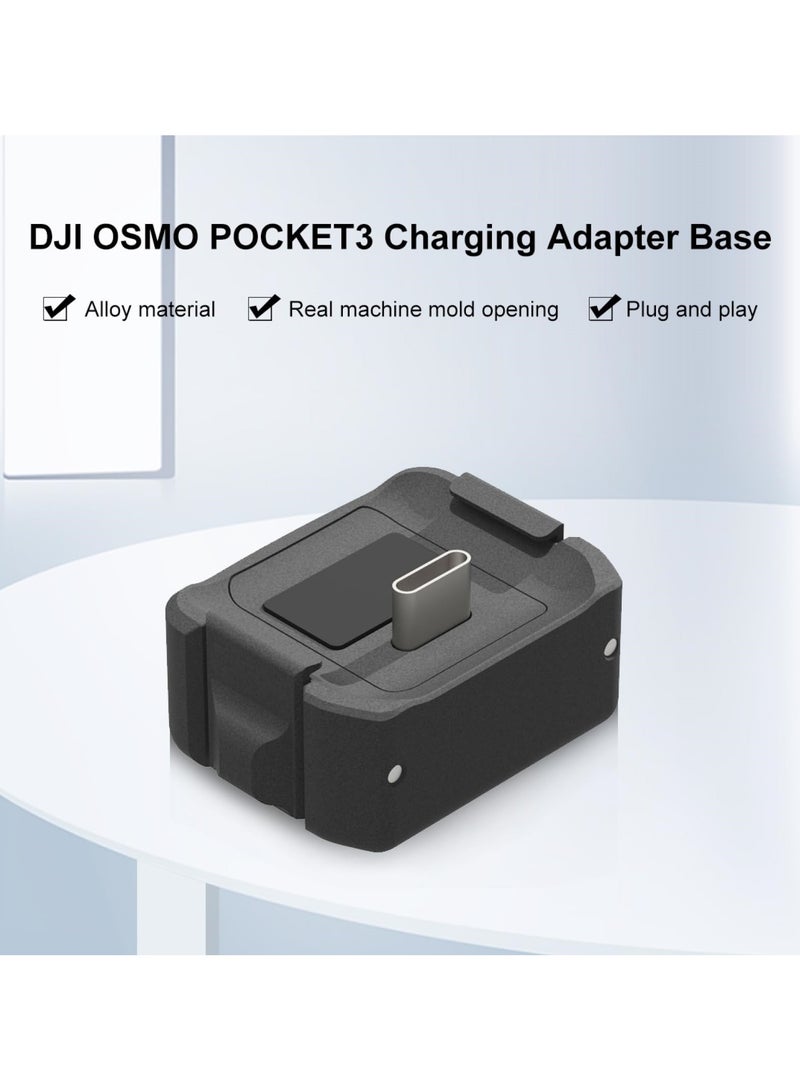 Captaintech for DJI Osmo Pocket 3 Type-C Charging Base Adapter, Charging Adapter Base for DJI Osmo Pocket 3, Desktop Charging Base with 1/4 Screw Hole, Aluminum Alloy Bracket (Black) - Image 4