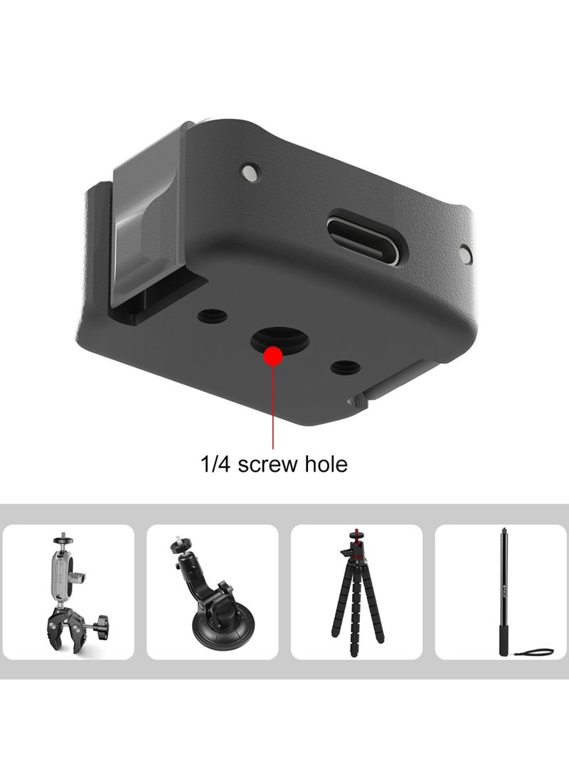 Captaintech for DJI Osmo Pocket 3 Type-C Charging Base Adapter, Charging Adapter Base for DJI Osmo Pocket 3, Desktop Charging Base with 1/4 Screw Hole, Aluminum Alloy Bracket (Black) - Image 5